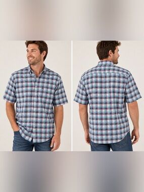 Cinch Western Plaid Shirt Mens XL Blue Purple Pearl Snap Cowboy Rodeo‎ Shirt